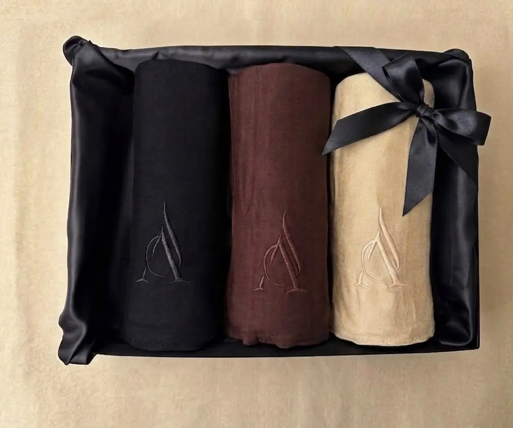 SANAA DESIGN „Dalija“ Premium Baumwoll-Jersey Hijab 3er-Set in Box
