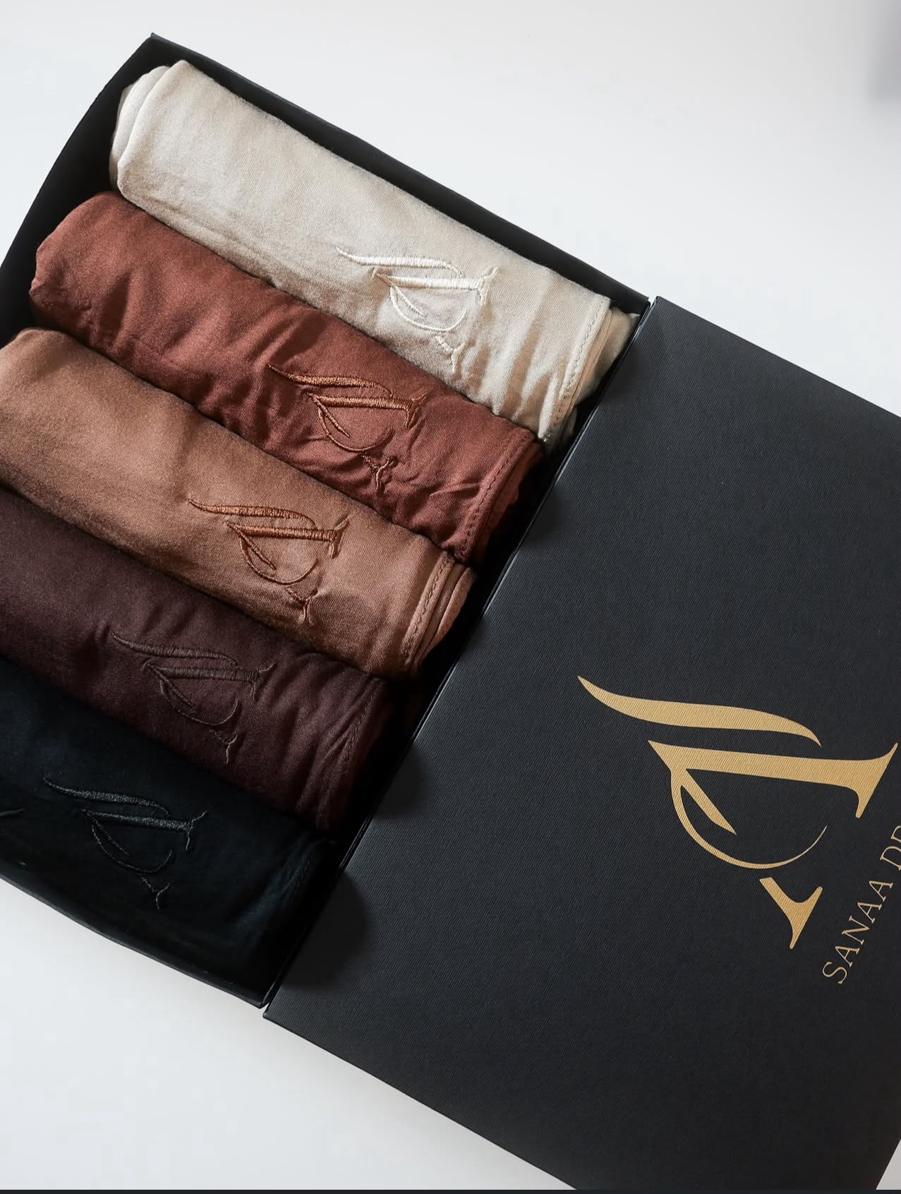 SANAA DESIGN Dalija Jersey 100% Baumwolle Hijab 5er-Set